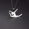 Pendentif Colliers Elfin Style En Acier Inoxydable Danse Latine Collier Danse Bijoux À La Mode Danseur De Ballet Femmes