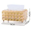 Tissue Boxes & Napkins Luxury Gold Silver Crystal Box Desktop Paper Holder Vintage Dispenser Storage Napkin Case Organizer Ornament Craft