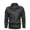 Vestes pour hommes Veste en cuir pour hommes Automne Casual Moto PU Mode Biker Vêtements Marque Union Européenne Taille