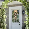Flores decorativas Tulip Wreath Wreath Flor Flor Front Door Decorações de serapilheira decoração de arco artesanal Floral para casa de verão