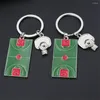 Клавки 1pcs 2023 Творческие баскетбольные площадки любители мужчин Men Charms Charms Car Keyring Sport Meeting Souvenir Gift