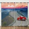 Gordijn 3D -print Moderne Cool Automobile Speed ​​Racing Car 2 stuks dunne schaduw polyester voor woonkamer slaapkamer decor haken