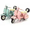 Diecast Model 1 12 Модель розовый синий винтаж 1955 Italy Old Car Metal Toy 2 Wheels Motorcycle Model Motor для детских игрушек бесплатно 230509