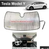 Auto Parasole Motivo Riflettente Parabrezza Anteriore Per Tesla Model Y Suv Protezione Solare Riflettore Uv Accessori Drop Delivery Cellulari Dhqoa