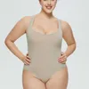 Intimo modellante da donna Body Shaper da donna di grandi dimensioni Tuta senza maniche Triangolo aderente Perizoma Body Shapewear Tummy Control