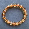 Strand Wholesale Orange Glue Flower Natural Crystal Bracelet 10mm Beads Bracelets For Women Men Couple Gift Stone Fashion Jewelry