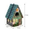 Suprimentos bonito pintado à mão birdhouse jardim quintal país casas de pássaro pastoral ao ar livre decorativa caixa de nidificação para pequenos pássaros novo