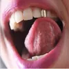 Hiphop Men Gold Single Tooth Grillz Top Bottom Grill Gold Teeth Jewelry