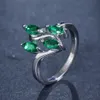 Pierścienie zespołowe Canpel 2023 Nowy luksus AAA Cubic Zirconia Pierścienie dla kobiet moda zielony kryształowy pierścień zaręczynowy Weddna biżuteria Z0509