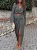 İki parçalı elbise trafı etek seti 2 parça sonbahar moda keten gömlek en iyi kadın uzun kollu yay yüksek bel zarif midi 230508