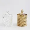 Depolama Şişeleri Kristal Cam Kavanoz Şişesi Kozmetik Mücevher Kutusu Şeker Konteyneri Şeffaf El Sanatları Ev Dekorasyonu Modern