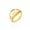 Anneaux de bande NEWBUY 2023 mode couleur or cuivre anneau ouvert coloré AAA CZ mignon étoile géométrique anneau pour les femmes fête bijoux accessoires Z0509