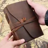 Vintage Leather Notebook 5x7 tum Journal Environmetal Paper äkta dagliga anteckningsblock skissbok grossist