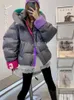 Couro 2022 novo inverno mulheres parkas jaquetas soltas com capuz engrossar quente acolchoado casaco feminino inverno outwear jaqueta