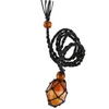 Naszyjniki wisiorek Fyjs Unikalny biżuteria ręcznie robiony splot Nieregularny kształt wiele kolorów kwarcowy łańcuch kamienny