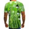 T-shirts pour hommes HD belles gouttes d'eau T-shirt homme 3D hommes vêtements à manches courtes Hip Hop Streetwear drôle