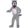 Gray Wolf Plush Fursuit Mascot Costume Top Cartoon Anime theme character Carnival Unisex Adults Size Christmas Birthday Party Outdoor Outfit Suit