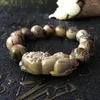 Strand Kopie Natuurlijke Kleur Dappere Troepen Stenen Kralen Armbanden Armbanden Mode-sieraden Chinese Geluk Energie Armband Voor Mannen Gift