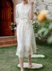 Sukienki swobodne biała jedwabna sukienka damska noszenie średniej długości 2023