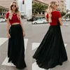 Saias verão vintage feminino chiffon msh alta cor sólida cor sólida maxi comprimento plissado de praia outono 230509