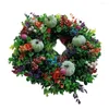 Decoratieve bloemen krans realistisch ogende opvallende plastic simulatie pompoen voordeur voordeur thuis vakantiedecoratie buiten