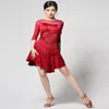 Bühnenabnutzung Modetrends Sexy Frauen Tanzkleidung Latin Dance Kostüm Leistung Fransen Plissee Pailletten Kleid
