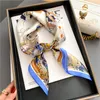 Sarongs 100 Echte Silk Headband Scarf Women Fashion Luxury Hoogwaardige vierkante sjaals Wrap Kerchief Spring Hajab Shawls 230508