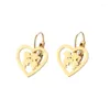 Dangle Earrings Cute Kissed Girl Boy Shaped Stainless Steel Heart With Hearts Woman Hoops Gold Plated Jewelry In Couple