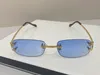 Modedesigner-Sonnenbrille für Männer und Frauen, Damen-Sonnenbrille, randloser Rahmen, quadratisch, Sport-Retro-Brille, UV400-Sonnenbrille mit Pantherköpfen, Metall-Sonnenbrille