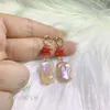 Brincos de berros de 15 a 20 mm de cor de pérolas barrocas de 18 k Jóias de joalheria de jóias de joalheria do gancho de presente
