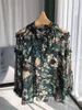 Blusa feminina de seda vintage de seda para 2023 mulheres de manga comprida colar de gola macia camisa macia bandidos de moda de moda