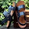 Sandaler män läder sandaler sommar klassiska pojkar skor tofflor mjuka sandaler män romerska bekväma utomhus strand promenad skor 230509