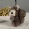 Keychains Mink Hair Squirrel Fur Keychain Fashion Pom Toy 12CM Tote Car Charm Pendant