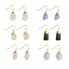 Dangle Earrings Natural Crystal For Women Small Rock Quartz Stone Pendulum Black Tourmalines Purple Pink Drop Earring