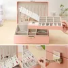 Jewelry Boxes Double-Layer Velvet Jewelry Box European Jewelry Storage Box Large Space Jewelry Holder Gift Box 230509