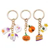 Nyckelringar som droppar legering Ghost Pumpkin Candy Key Chain Ryggsäck Pendant Skicka familj och vänner Halloween Metal gåvor