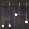 Kroonluchters Long Led kroonluchter Italiaans design hanger lamp Zwart Rose Gold Kitchen Bar Restaurant Eetkamer IJzeren Tube