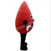 Chaud nouveau rouge goutte de sang mascotte costumes noël fantaisie robe de soirée personnage de dessin animé tenue costume adultes taille carnaval pâques publicité