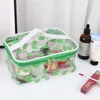 Clear Daisy Cosmetic Bag For Women PVC Waterproof Makeup Bag dragkedja Tvätt Makeup Organiser