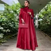 Dress CM.YAYA Elegant Women Satin Maxi Long Dresses Loose Robe Longue Mousseline Femme Streetwear Big Swing Dress Vestidos