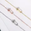Pendentif Colliers Double juste trombone en forme de collier pour les femmes Unique évider Zircon broche clavicule chaîne bijoux de mode KBN260