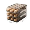 Food Savers Storage Containers Automatic rolling egg box multi-layer Rack Holder for Fridge fresh-keeping Basket storage containers kitchen organizers 230509