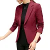 Damespakken blazers rode zakken met lange mouwen jassen jas slank kantoor dame jas vrouwelijke tops suit femme 230509