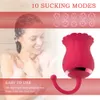 Wibratory Rose Sex Toys łechtaczka pochwa Ssanie silikonowego wibratora Sucker 10 Tryby stymulator erotyczny Kobiet masturbator samica dla dorosłych 18 230509
