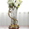 Wazony kryształowy wazon wysokiej klasy luksusowy czysty miedziany ptak Czech importowany duży uchwyt na kwiaty domowe dekoracje salonu urządzenie