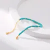 Lien Bracelets Kpop Design 18K Plaqué Or Cuivre Perles Accessoire Naturel Bleu Turquoise Boho Style Bracelet Femmes Filles Bijoux