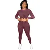 Women's Two Piece Pants Set Women Print Knit Tracksuit Crop Top And Pant Sets Jogging Suits For Stretchy Streetwear Matching