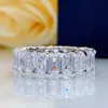 Engagement Eternity Band Ruby Emerald Diamond Ring 100% Real 925 sterling silver Party Wedding Rings for Women Bridal Jewelry