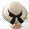넓은 챙 모자 여성의 여름 외출 선 스크린 보우 매듭 한국 버전 해변 모자