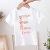 Shirts Personalised Flower Letter Print Kids Birthday T-shirt Child Custom Name Clothes Tops Girls Shirt Birthday Party Present T Shirt